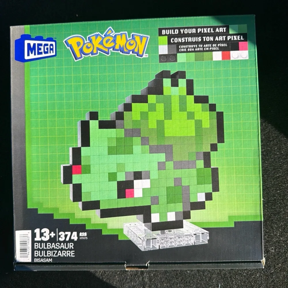MEGA Pokemon Bulbasaur Pixel Art Building Kit - 374 pcs -‎ Ages 13+ - NIB Sealed
